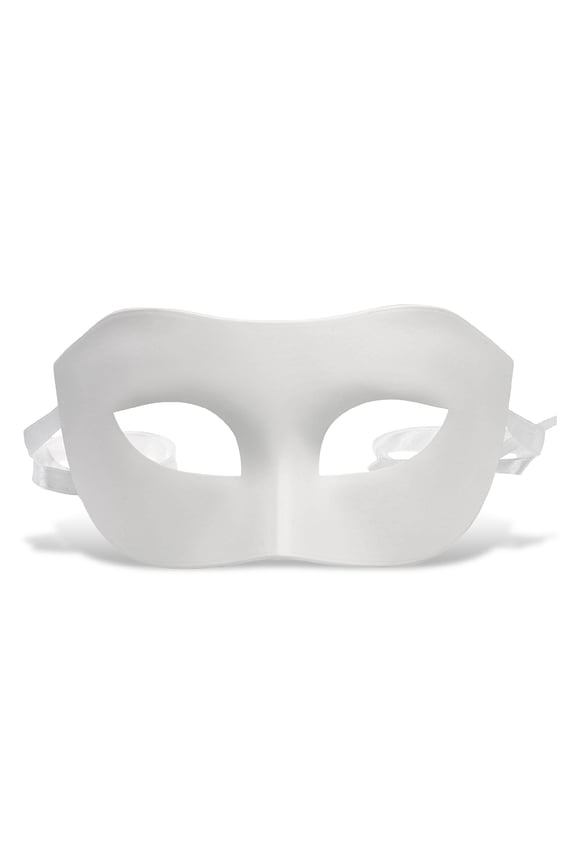 Elegant Half Mask Venetian Masquerade Ball Costume - White