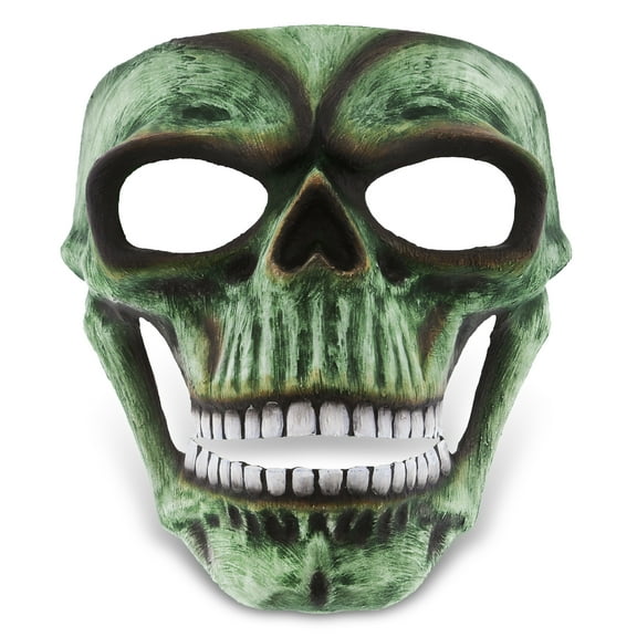 Attitude Studio Green Skeleton Mask - Costume Skull Mask for Men and Women, Steampunk Inspired Full Face Mask Costume Accessory, Perfect for Halloween, Parties, Conventions, and Horror-Themed Events