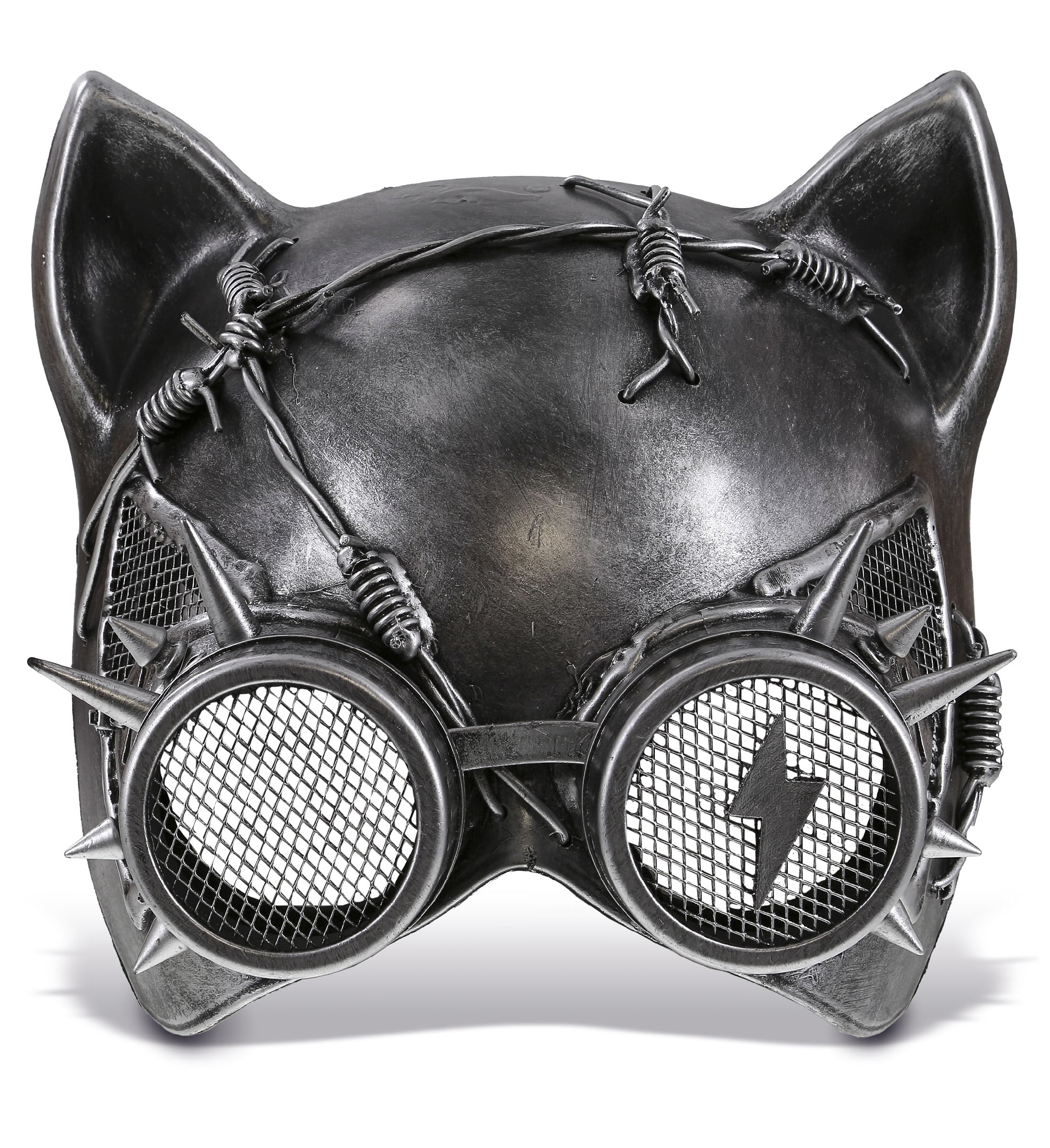 Black Leather Male cat  venetian mask for sale