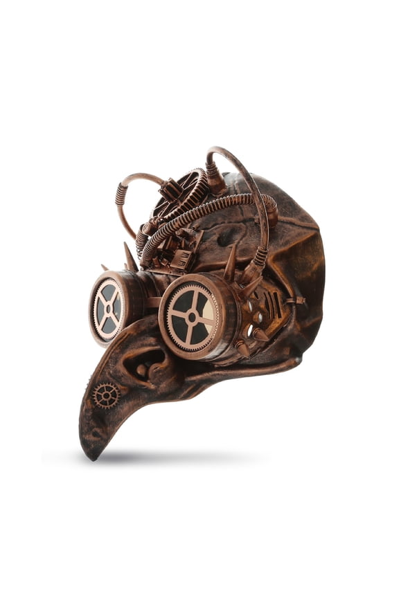 Steampunk Bird Beak Half Face Mask Robot Goggle Costume - Bronze