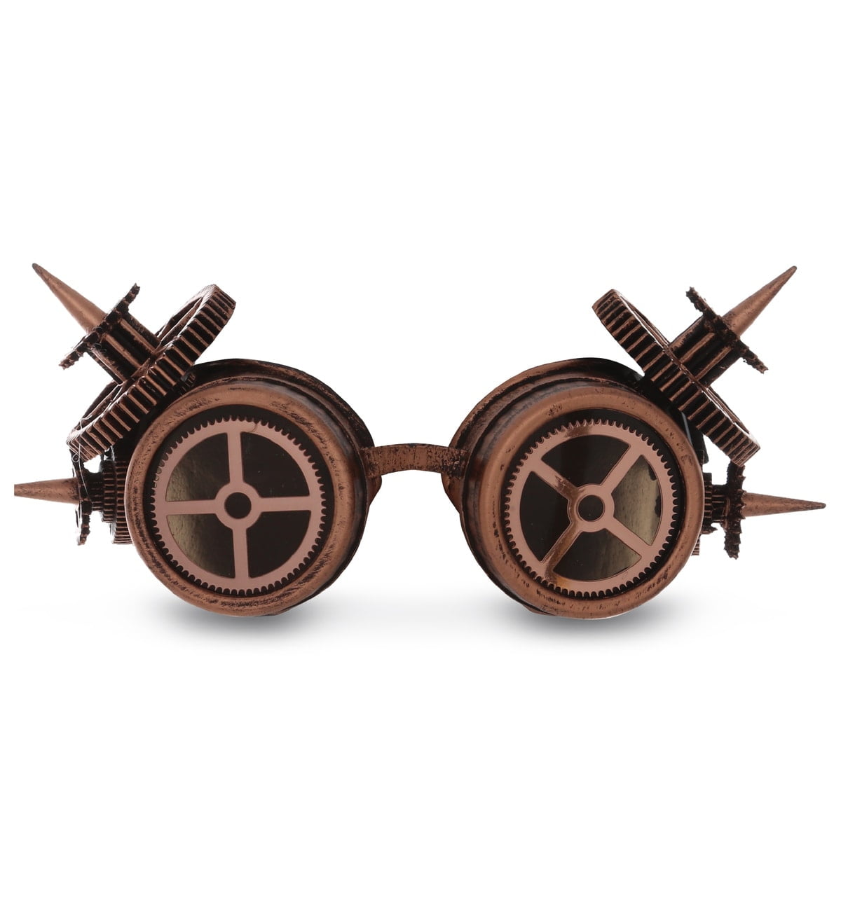 Sayfut Vintage Red Copper Steampunk Goggles with Double Ocular Loupe Retro Rivet PuSAYFUT Gothic Cosplay Goggles Glasses Eyewear, Adult Unisex, Size