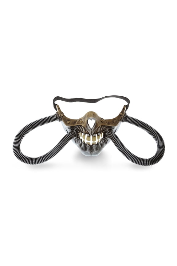 Steampunk Metallic Silver Half Skull Face Mask - Halloween Half Mask for Men and Women for Cosplay, Halloween, Masquerade Balls, and Themed Party Wear