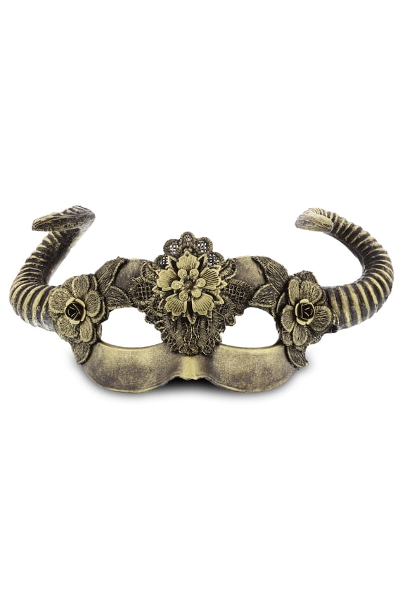 Attitude Studio Steampunk Gold Venetian Woodland Fairy Horns Masquerade Mask