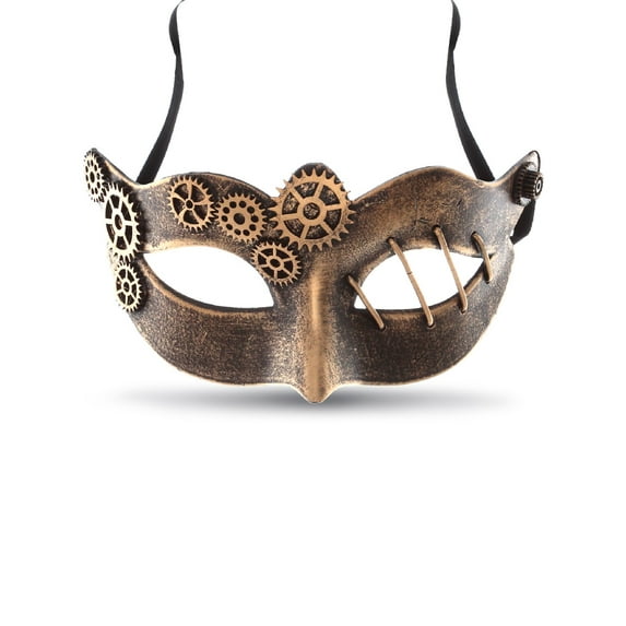 Attitude Studio Steampunk Metallic Venetian Masquerade Metal Gear Mask - Copper
