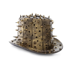 Attitude Studio Steampunk Spiked Top Hat, Novelty Mad Scientist Costume - Gold