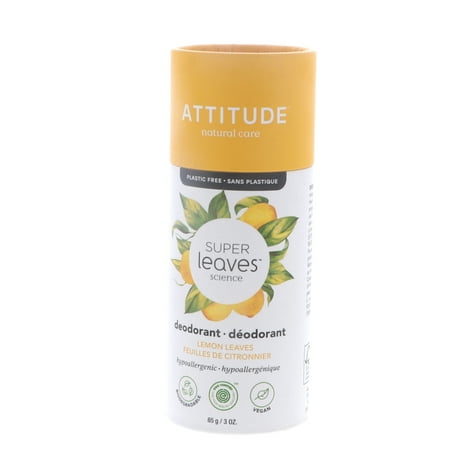 Attitude Super Leaves Deodorant, Lemon Leaves, 3 oz