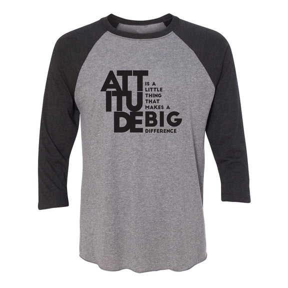 Attitude Unisex 3/4 Sleeve Baseball Raglan Tee