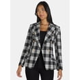 thumbnail image 1 of Attitude Unknown Women's Metallic Button Solid Ponte Blazer, Sizes XS-XL, 1 of 5