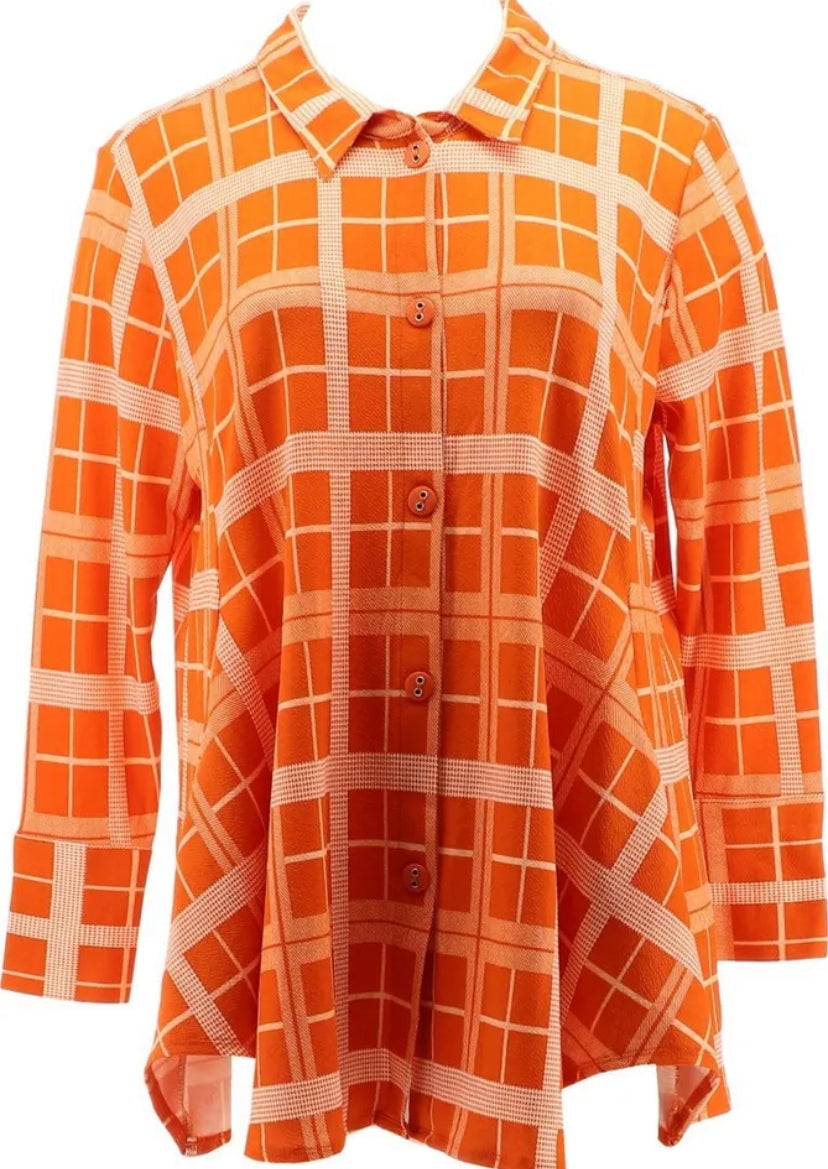 Attitudes by Renee Women’s Regular Button Front Swing Shirt