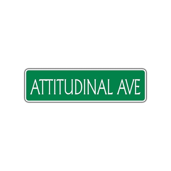 Attitudinal Avenue Aluminum Metal Novelty Street Sign Wall Gift 4x13.5