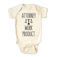 thumbnail image 1 of Attorney Work Product Cute Baby Bodysuit Lawyer Shirt Premium Custom Clothes Unisex Baby Gift for Mom Newborn 0-3m Natural, 1 of 1