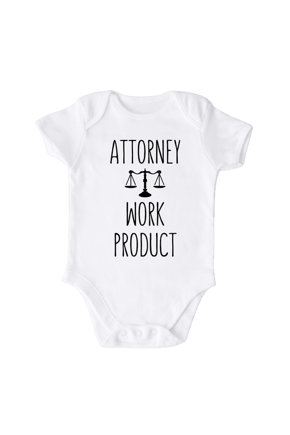 Attorney Work Product Cute Baby Bodysuit Lawyer Shirt Premium Custom Clothes Unisex Baby Gift for Mom Newborn 12m White