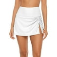 thumbnail image 1 of Attraco High Waisted Swim Skirt For Women Split Sporty Drawstring Skirted Swim Bottom with Built-in Panty, 1 of 8