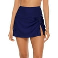 thumbnail image 1 of Attraco High Waisted Swim Skirt For Women Split Sporty Drawstring Skirted Swim Bottom with Built-in Panty, 1 of 7