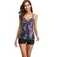 thumbnail image 1 of Attraco Two Pieces Tankini Set For Women Retro Vintage Print Padded Swimsuit, 1 of 7