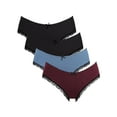 thumbnail image 1 of Attraco Women Briefs Mid Waist Bow-knot Solid Color Underwear Pack of 4, 1 of 7