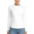 thumbnail image 1 of Attraco Women Long Sleeve Rash Guard Solid Color Side Banded Swimwear UPF 50+ Sun Protection Running Shirt, 1 of 7