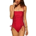 thumbnail image 1 of Attraco Women One Piece Swimsuit Solid Color Back Cutout Adjustable Straps, 1 of 5