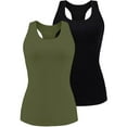 thumbnail image 1 of Attraco Women Tank Top with Shelf Bra Racerback Workout Yoga Tops Undershirt Pack of 2, 1 of 8