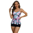 thumbnail image 1 of Attraco Women Tankini Set Print Swimwear Swim Sets Spaghetti Strap V Neck Hollow Back Bathing Suit, 1 of 7