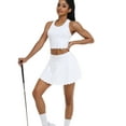 thumbnail image 1 of Attraco Women Tennis Skirt 2 Piece Sports Dresses Athletic Workout Dress with Shorts and Pockets Badminton Skirt Top and Skirt, 1 of 8