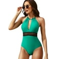 thumbnail image 1 of Attraco Women Tummy Control One Piece Swimsuits Ruched Bathing Suits Strappy Monokini Halter Swimming Suit, 1 of 7