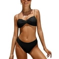 thumbnail image 1 of Attraco Women Two Pieces Bikini Vintage Underwire High Waisted Ruched Swimsuit, 1 of 5