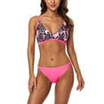 thumbnail image 1 of Attraco Women V Neck Bikini Set High Cut Bathing Suits 2 Piece Tie Back Swimsuits, 1 of 6