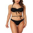 thumbnail image 1 of Attraco Women's Bikini Set Swimwear Ruched Drawstring Adjustable Bikini Swimsuits, 1 of 7