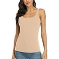 thumbnail image 1 of Attraco Women's Cotton Basic Camisoles with Shelf Bra Tank Tops, 1 of 7