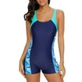 thumbnail image 1 of Attraco Women's One Piece Athletic Swimsuits Boyleg Sports Swimwear, 1 of 5