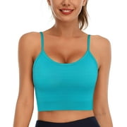 Attraco Women's Padded Yoga Crop Tank Tops Sports Bras Fitness Workout Cami