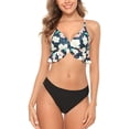 thumbnail image 1 of Attraco Women's Ruffled Bikini V-Neck 2-Piece Swimsuit Strap Swimsuit, 1 of 5