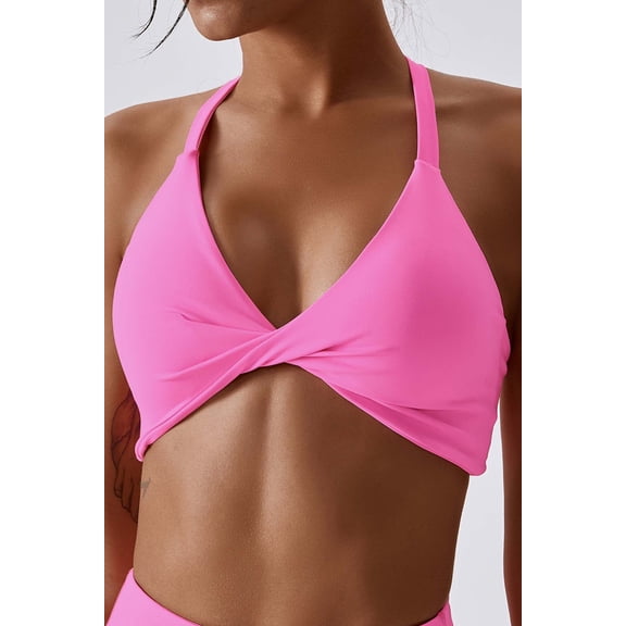 Attraco Women's Sports Bra Cross Back Padded Sports Vest Low Impact Gym Yoga Bra