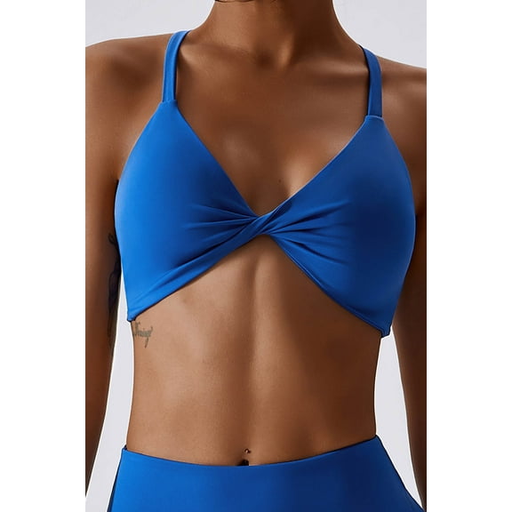 Attraco Women's Sports Bra Cross Back Padded Sports Vest Low Impact Gym Yoga Bra