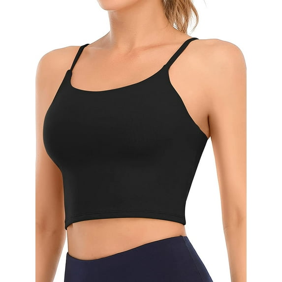 Attraco Women's Sports Bras Longline Medium Support Padded Yoga Crop Tank Top
