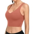 thumbnail image 1 of Attraco Women's Workout Crop Tank Top Longline Sports Bra Medium Support Yoga Fitness, 1 of 7