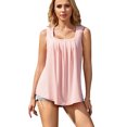 thumbnail image 1 of Attraco Womens Camosoles Tank Tops Built in Bras Summer Pleated Square Neck Tops Flowy Sleeveless Shirts, 1 of 7