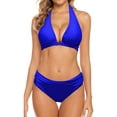 thumbnail image 1 of Attraco Womens Halter Bikini Swimsuit High Cut 2 Piece Bathing Suits, 1 of 8