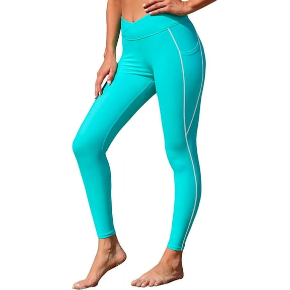 Attraco Womens High Waist Swim Pants Swimming Leggings Full Length Swimming Tights Sun Protective