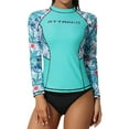 thumbnail image 1 of Attraco Womens Long Sleeve Rash Guard Floral Print Swimwear UPF 50+ Swimming Shirt, 1 of 6