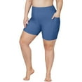 thumbnail image 1 of Attraco Womens Solid Plus Size Swim Shorts High Waisted Swimsuit Shorts Boyleg Swim Bottoms with 2 Side Pockets, 1 of 8