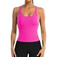 thumbnail image 1 of Attraco Womens Sports Tops Solid Ribbed Workout Crop Top with Built-in Bra Yoga I-block Vest for A Tight Fit, 1 of 8