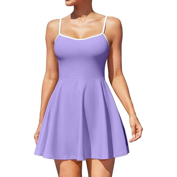 Attraco Womens Tennis Dress with Shorts Tennis Dress Workout Adjustable Exercise Dress Activewear