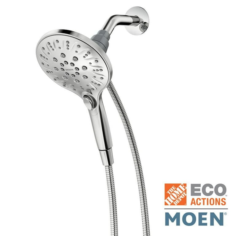 6-spray 5.5 in. Dual Shower Head and Handheld Shower Head in Chrome 6-spray 5.5 in. Dual Shower Head and Handheld Shower Head in Chrome