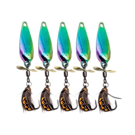 Attractants Propeller for Freshwater and Saltwater Angling High Performance Metal Gear for Trout Lightweight Design 5PCS