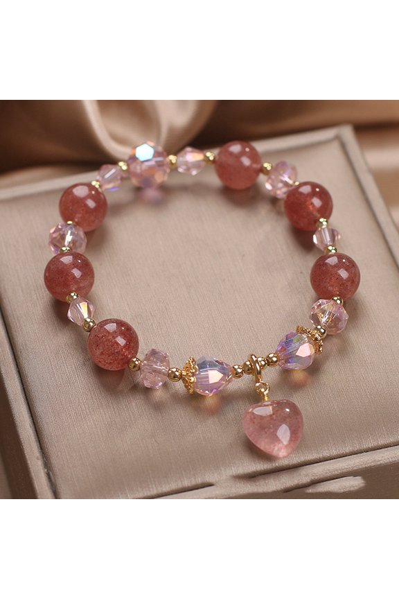 Attracting Male Transfer Natural Strawberry Quartz Bracelet