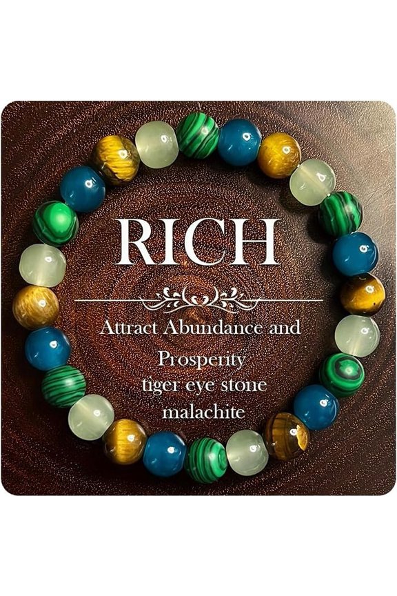 Attraction Bracelet for Women Green Aventurine Tiger Eye Feng Shui Bracelet Prosperity Wealth Abundance Beaded Bracelets Good Luck Attract Wealth Gifts for Her