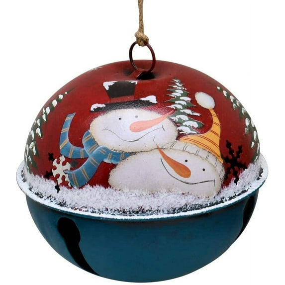 Attraction Design Christmas Jingle Bell Hanging Ornament, 6X6 Inch Rustic Christmas Tree Snowman Decoration Bell Ornament Wall Door Hanging Decoration Party Decor Xmas Gifts (Jingle Bell C)
