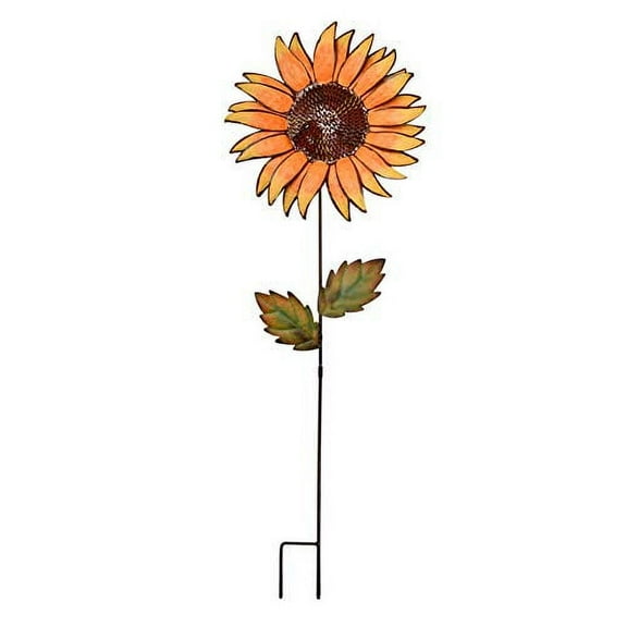 Attraction Design Flower Garden Stake Decorative Flower Yard Stake, Sunflower Decor Metal Yard Art Decor Outdoor Garden Decoration for Patio Porch Lawn Pathway Backyard 12.2" W x 1" D x 36" H